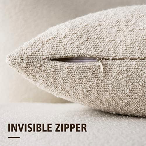 Foindtower Cozy Textured Boucle Lumbar Throw Pillow Covers 12x20 Inch - Image 2