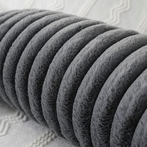 PANOD Faux Fur Decorative Lumbar Throw Pillow Covers 12 x 26, Long Boho Lumbar - Image 4