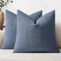 MIULEE Decorative Striped Throw Pillow Covers 16x16 Inch Blue 2 Pack by MIULEE