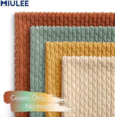 MIULEE Teal Orange Decorative Throw Pillow Covers - Image 5