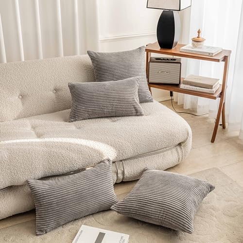Home Brilliant Throw Pillow Covers 26x26 Euro Sham Covers Super Soft Striped - Image 6