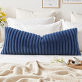 decorUhome Fall Faux Fur Throw Pillow Covers 14x36 Pack of 1 Navy Blue by decorUhome