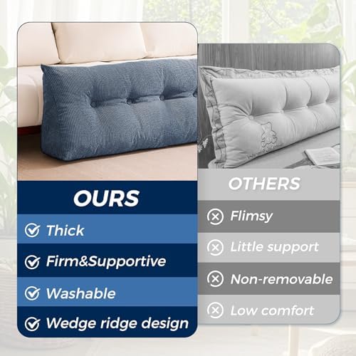 IASEAHK Headboard Pillow Twin, Wedge Pillow Headboard - Image 4