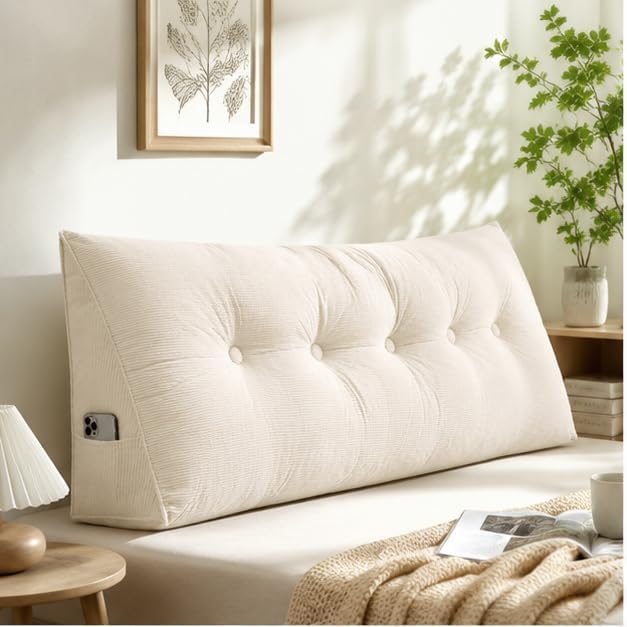 Dorm Headboard Pillow Twin XL Dorm Bed Wedge Cushion, No Nail College Dorm Room by Unknown