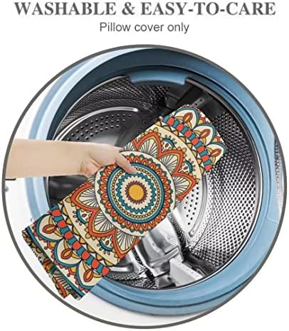 Boho Decorative Body Pillow Cover Retro Mandala Pattern Bohemian Floral Print - Image 4