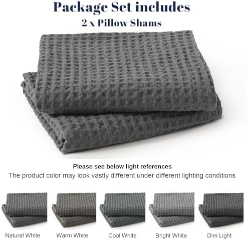 PHF Ultra Soft Waffle Pillow Shams Standard Size 20"x26", No Insert - Image 5