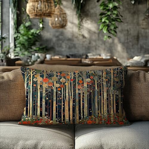 Rustic William Morris Inspired Autumn Forest Decor Pillow Covers 12x20 - Image 6