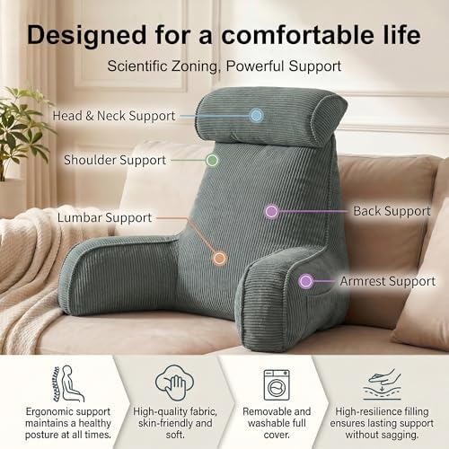 Sit Up Reading Pillow, Backrest Pillow - Image 3