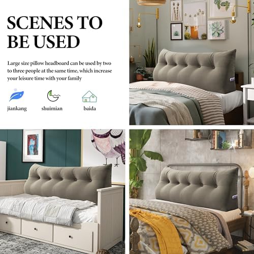 Daneey Headboard Pillow Full, Triangular Wedge Pillow Headboard, Wedge - Image 5
