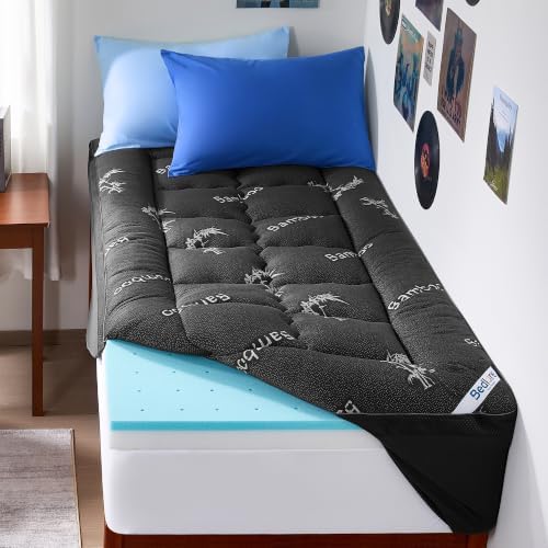 4 Inch Dual Layer Memory Foam Mattress Topper Twin XL by Bedlore