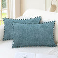 CaliTime Decorative Couch Throw Pillow Covers 20 X 12 Inches Smoke Blue by CaliTime