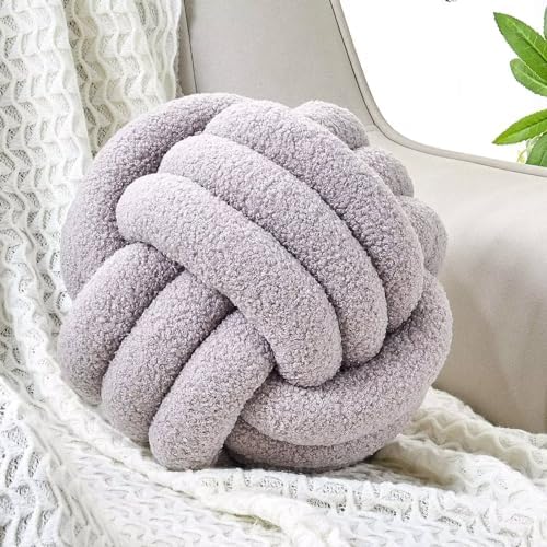 Uvvyui Knot Pillow Ball, Soft Home Decorative Pillows, Round Throw Pillow by Uvvyui