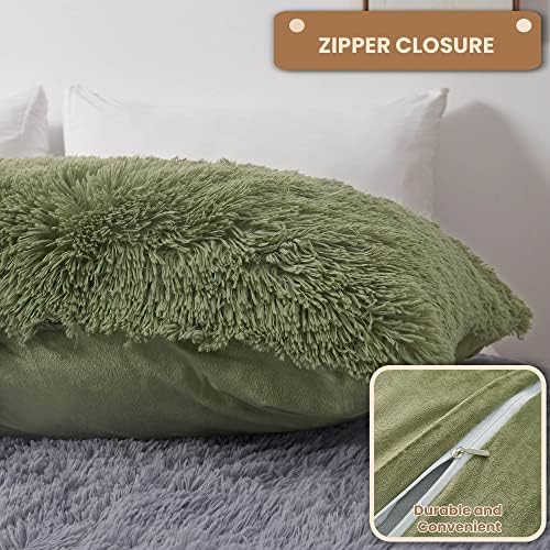 MEGO Luxury Fluffy Faux Fur Body Pillow Cover 20x54 - Image 4