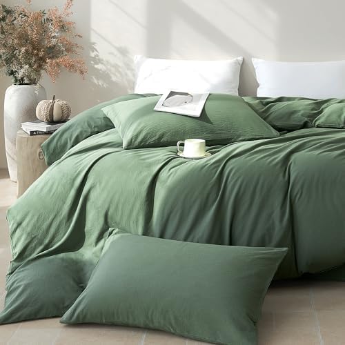 JELLYMONI 100% Washed Cotton Pillowcases, Envelope Closure 2-Pack - Image 2