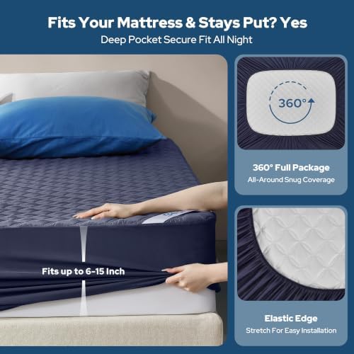 BEDLORE Waterproof Twin XL Mattress Protector, Deep Pocket, College Dorm - Image 4