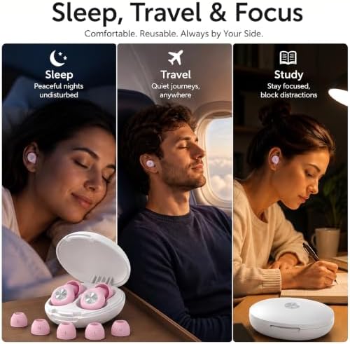 45dB Ear Plugs for Sleeping, Soft Silicone for Side Sleepers, 4 Sizes - Image 3