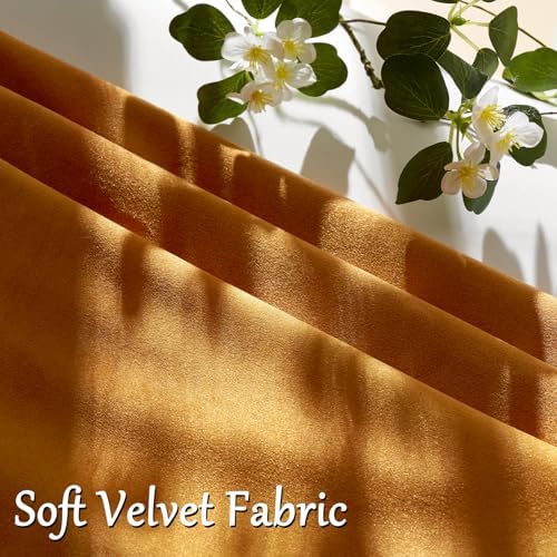 GIGIZAZA Orange Velvet Pillow Covers 16x16 Decorative Pillows Pack of 2 - Image 5