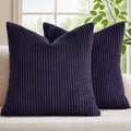 Mecatny Corduroy Decorative Throw Pillow Covers 24x24 Set of 2 Dusty Purple by Mecatny