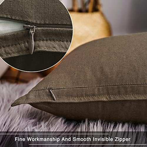 Jeanerlor Pack of 2 24 x 24 Inch Cotton Linen Soft Soild Decorative Square - Image 6