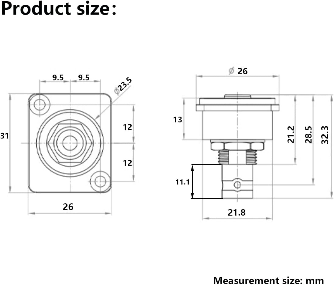 PENGLIN 2PCS BNC D Series Panel-Mount Connector, BNC Female to Female Adapter Bulkhead Connector, Coaxial Extension Coupler for Custom Communication & Surveillance Systems