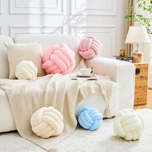 Uvvyui Knot Pillow Ball Home Decorative Pillows Round Throw Pillow - Image 3
