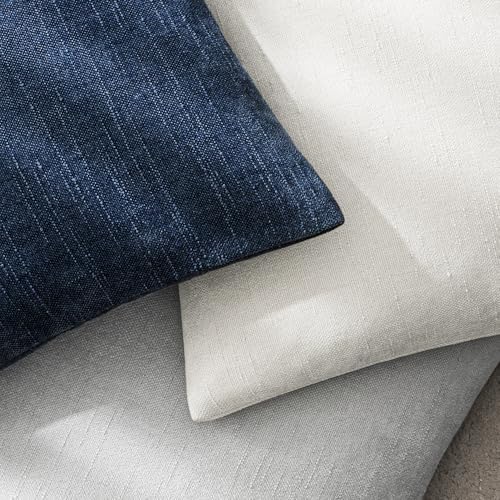 MIULEE Textured Chenille Throw Pillow Covers 20x20 Inch Dark Blue - Image 4