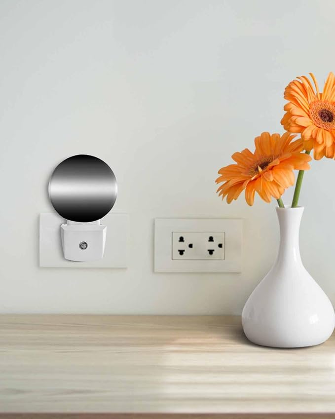 Night Lights Auto Sensor Black Ombre Night Light Solid Color Round Lamp Plug-in - Image 4