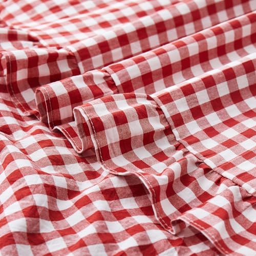 KKJIAF 2 Pcs Ruffle Gingham Pillow Covers 24" x 24" - Image 6
