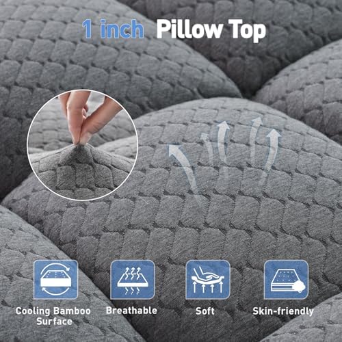 Dual Layer 3 Inch Memory Foam Mattress Topper Twin Size, 2 Inch Cooling Gel - Image 5