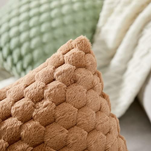 Yaertun Pack of 2 Super Soft Cozy Decorative Throw Pillow Covers Fuzzy Plush - Image 3