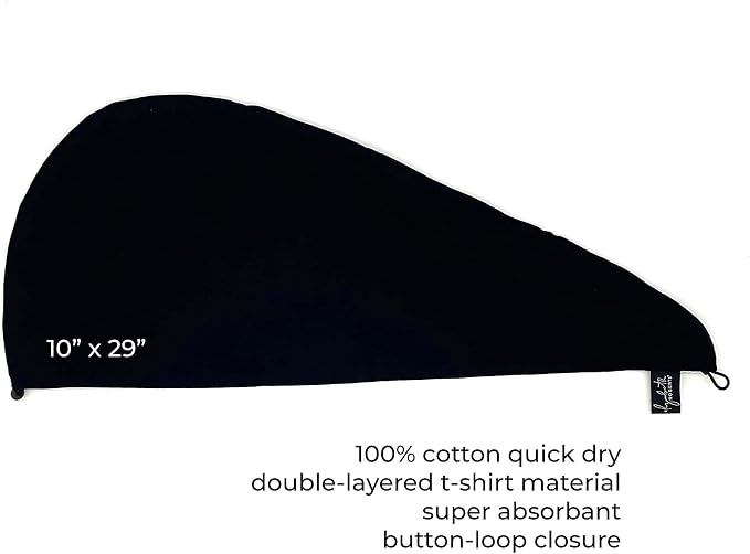 Elizabeth Roberts 100% Cotton T Shirt Hair Towel Wrap Plopping Essential Turban - Image 3
