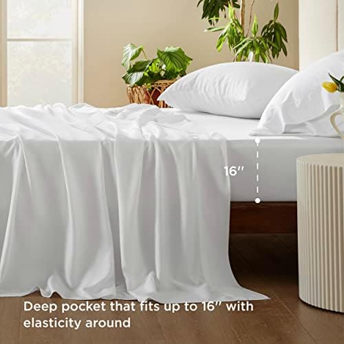 Bedsure PureWoven 100% Rayon Derived from Bamboo, Twin Bed Sheets, 3 Pieces - Image 3