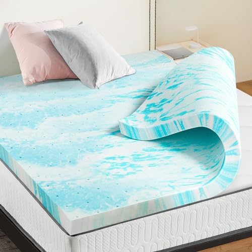 OLIXIS 2 Inch King Cooling Gel Infused Memory Foam Mattress Topper, Bed Pad - Image 2