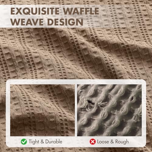 Waffle Pillow Shams Standard Size 20x26 Brown 2 Pack No Insert - Image 5
