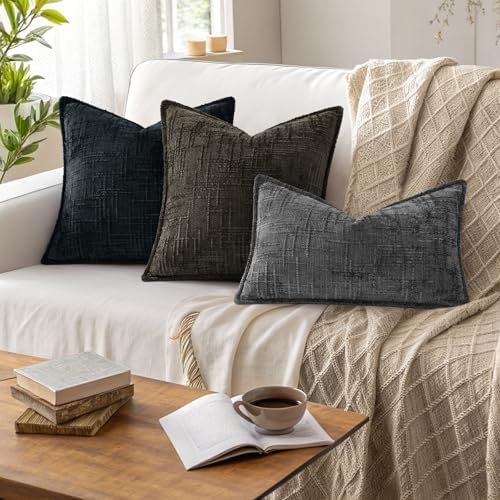 decorUhome Chenille Decorative Throw Pillow Covers 18x18 Set of 2 - Image 5