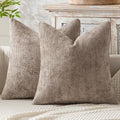 MIULEE Decorative Light Khaki Euro Sham Pillow Covers 24x24 Inch 2 Pack by MIULEE