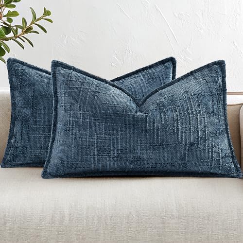 decorUhome Chenille Decorative Throw Pillow Covers 12x20 Set of 2 by decorUhome