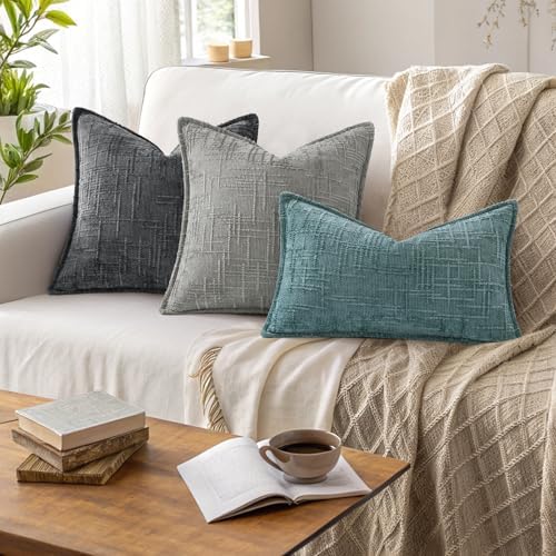 decorUhome Chenille Decorative Throw Pillow Covers 16x16 Set of 2 - Image 5