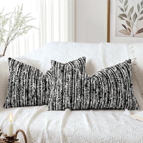 Artscope Lumbar Throw Pillow Cover 12x20 Inch Set of 2 Super Thick Pillow Cover by Artscope