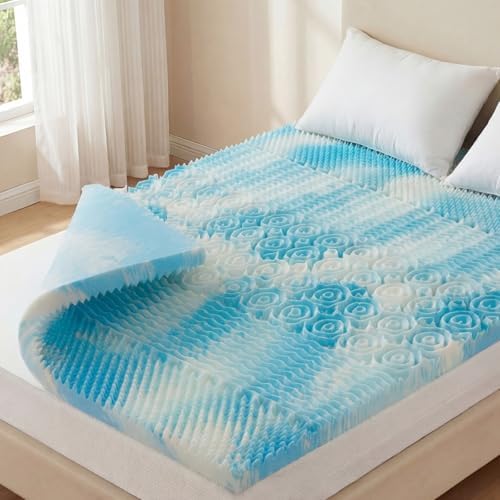3 Inch 5-Zone Cooling Gel Memory Foam Mattress Topper Queen by Relaxinsideexploreoutside