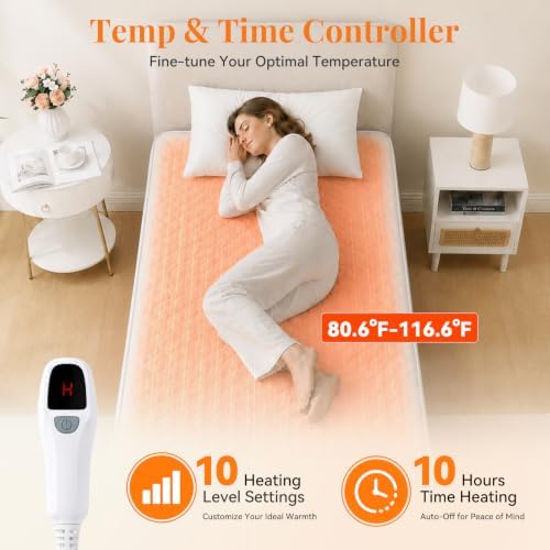 Coral Fleece Electric Heated Mattress Pad Twin Size - Image 2