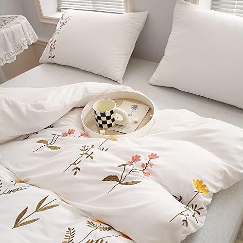 Move Over Embroidered Floral Pillowcases King Size Set of 2, Soft Microfiber - Image 6
