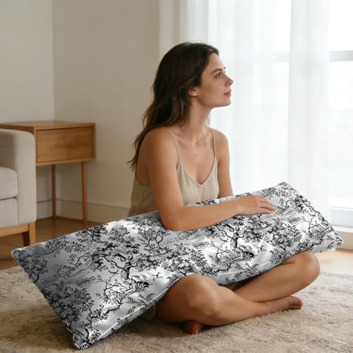 Body Cooling Pillow Cases Cover, Vintage Floral Body Pillow Cover Satin - Image 6