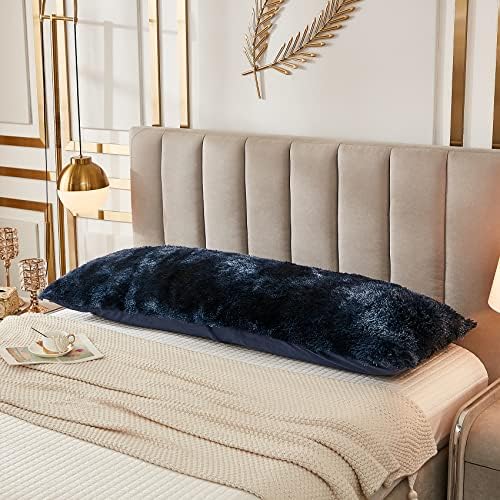 JAUXIO Faux Fur Fluffy Body Pillow Cover Luxury Shaggy Plush Decorative Body - Image 3