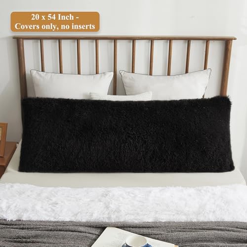 XeGe Soft Fluffy Plush Faux Fur Body Pillow Cover - Image 2