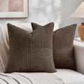Fancy Homi 2 Packs Dark Brown Decorative Throw Pillow Covers 12x12 Inch by Fancy+Homi