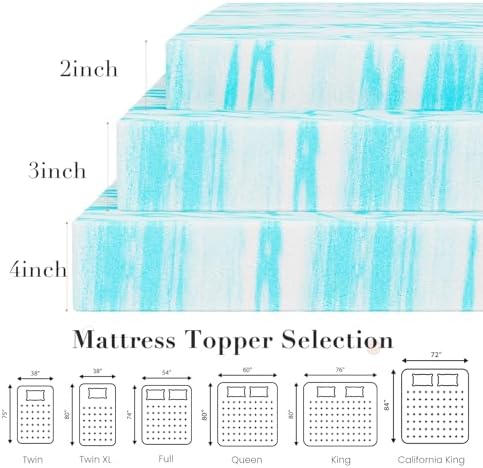 OLIXIS 2 Inch Full Cooling Gel Infused Memory Foam Mattress Topper, Bed Pad - Image 3