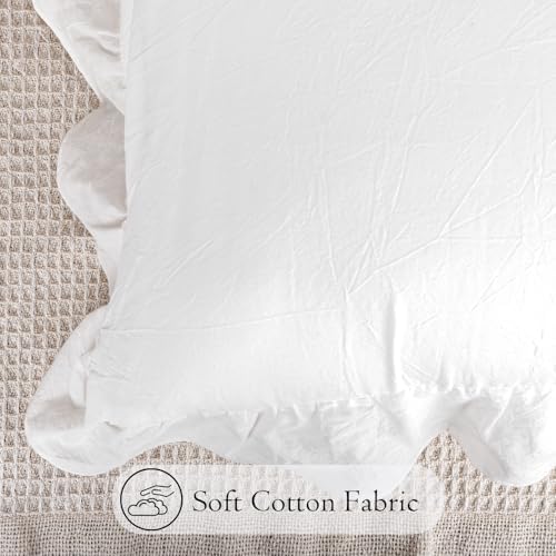 JoraLion Ruffled Body Pillow Cover 20x54 Solid White - Image 3