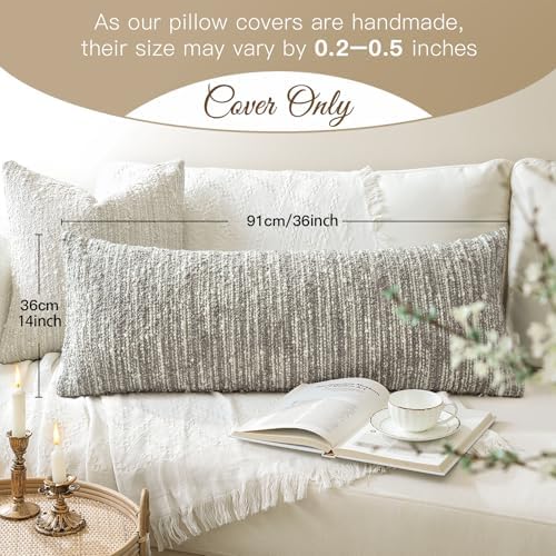 Artscope Lumbar Throw Pillow Cover 14x36 Super Thick Body Pillow Cover - Image 6