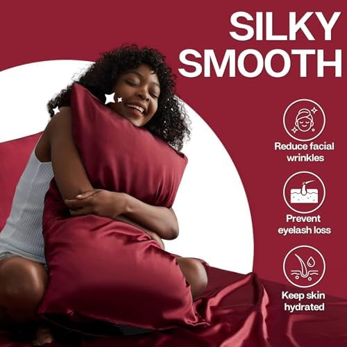 MR&HM Satin Pillowcase 2 Pack, King Size 20"x40" - Image 3